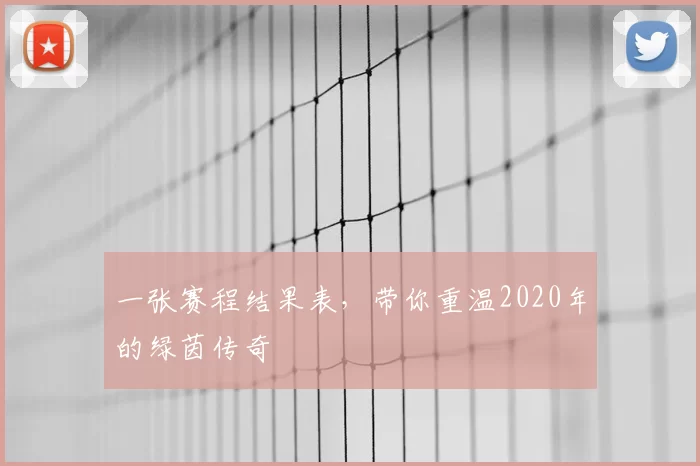 一张赛程结果表,带你重温2020年的绿茵传奇